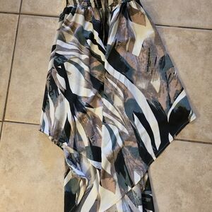 Asymmetrical Abstract Print Skirt